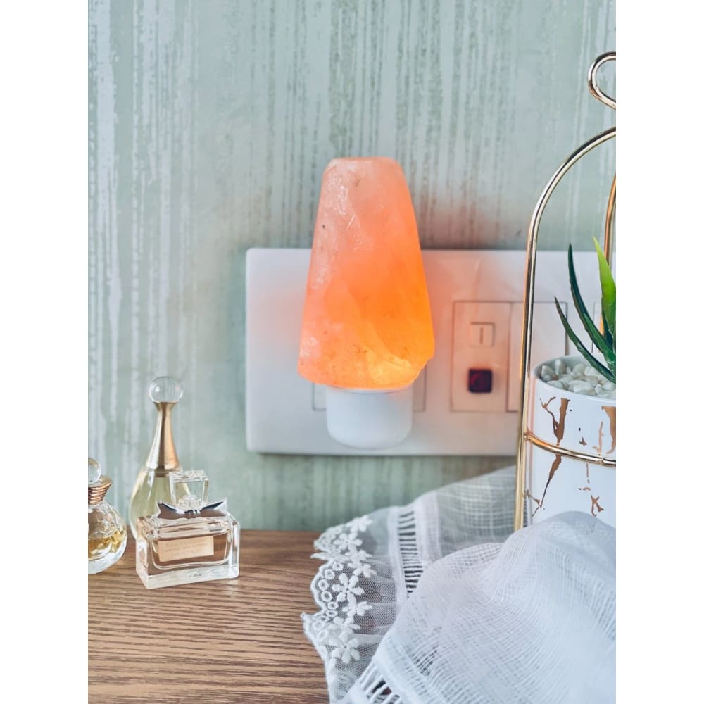 Compact Natural Rock Shape Himalayan Salt Lamp – Lamps & Lighting on Brown Living™. SKU: OEP420. Img 2.