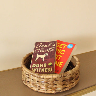 Concentric Woven Water Hyacinth Basket – Baskets & Boxes on Brown Living™. SKU: SC0112. Img 1.