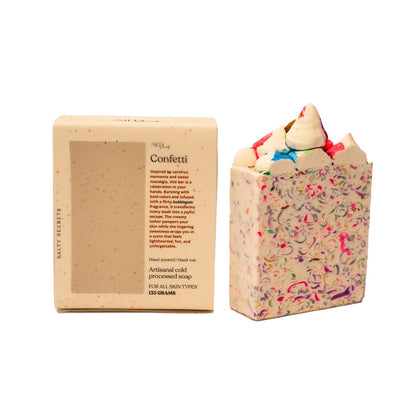 Confetti Soap Bars - Colorful Fun Handmade Bath Soap Set – Body Soap on Brown Living™. SKU: SS-30. Img 2.