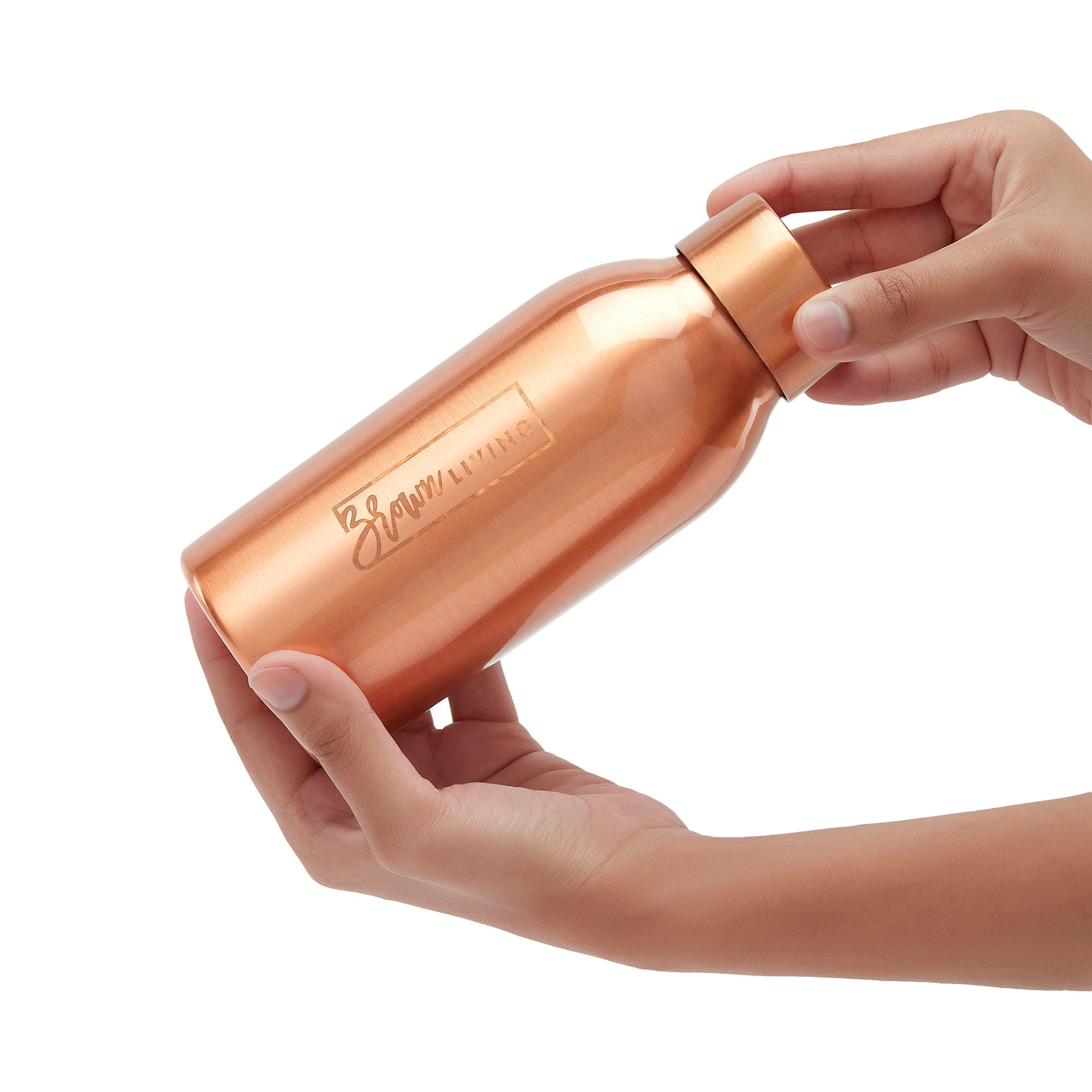 Copper Bottle - Easy Sip & Leak Proof - 500 ml – Bottles & Sippers on Brown Living™. SKU: BL-29-copper. Img 2.