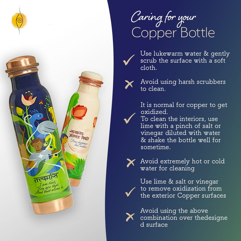 Copper Water Bottle - Tattvamasi - 1 Litre | Verified Sustainable Bottles & Sippers on Brown Living™