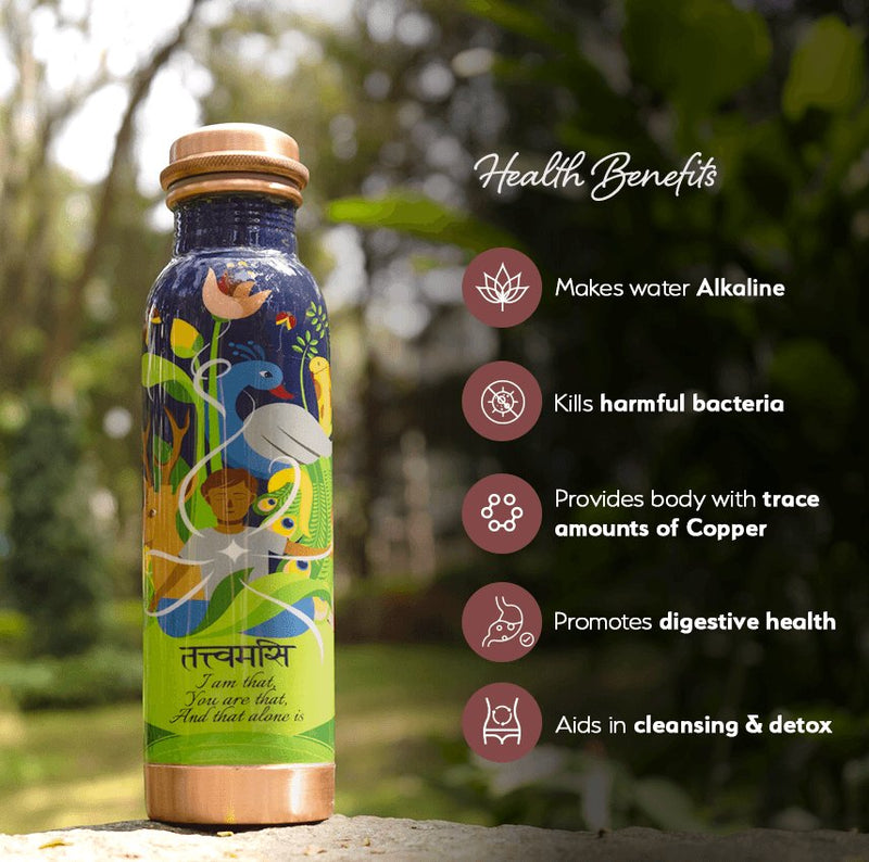 Copper Water Bottle - Tattvamasi - 1 Litre | Verified Sustainable Bottles & Sippers on Brown Living™