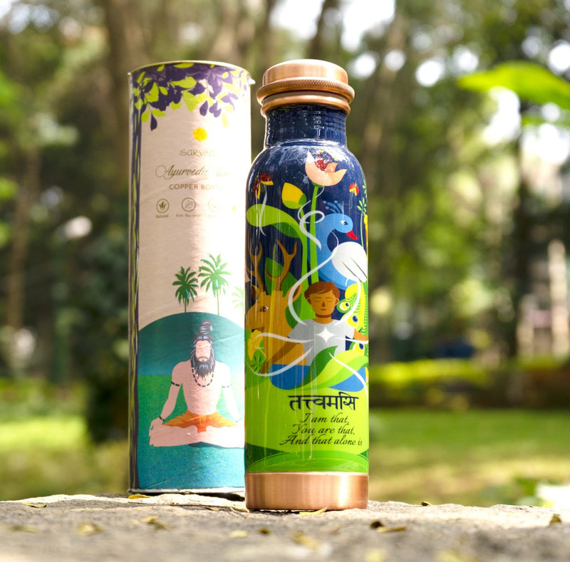 Copper Water Bottle - Tattvamasi - 1 Litre | Verified Sustainable Bottles & Sippers on Brown Living™