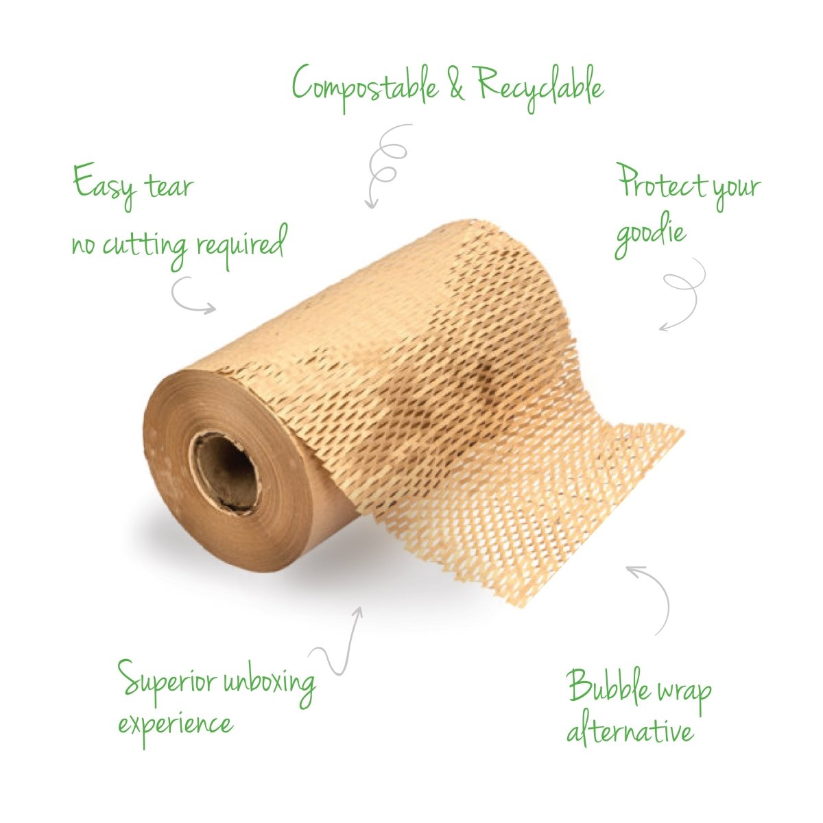 Eco - friendly Honeycomb Paper Bubble Wrap | 100M X 15" | Verified Sustainable by Brown Living™