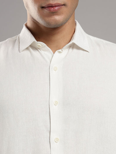 Cora Pure Linen White Full - Sleeve Men's Shirt – Mens Shirt on Brown Living™. SKU: LN-CR-F-S. Img 9.