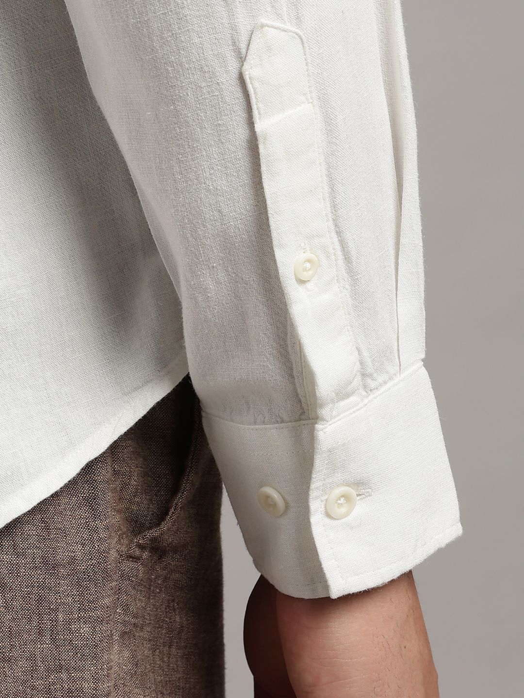 Cora Pure Linen White Full - Sleeve Men's Shirt – Mens Shirt on Brown Living™. SKU: LN-CR-F-S. Img 10.
