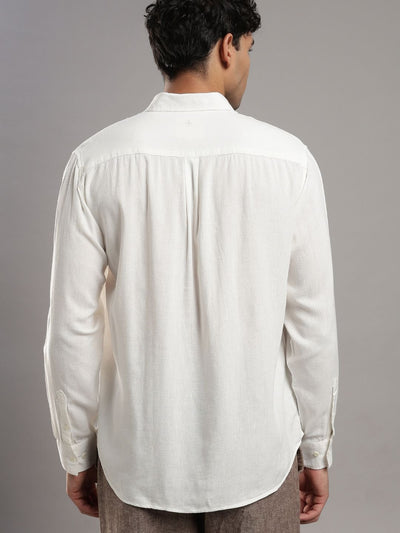 Cora Pure Linen White Full - Sleeve Men's Shirt – Mens Shirt on Brown Living™. SKU: LN-CR-F-S. Img 11.