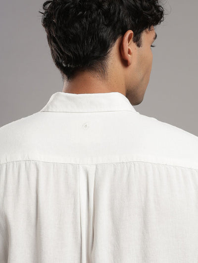 Cora Pure Linen White Full - Sleeve Men's Shirt – Mens Shirt on Brown Living™. SKU: LN-CR-F-S. Img 8.