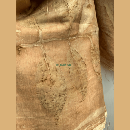 Coral Carnation Pure Silk Scarf – Naturally Dyed & Ecoprinted – Womens Scarf on Brown Living™. SKU: CO-SCARF-001. Img 3.