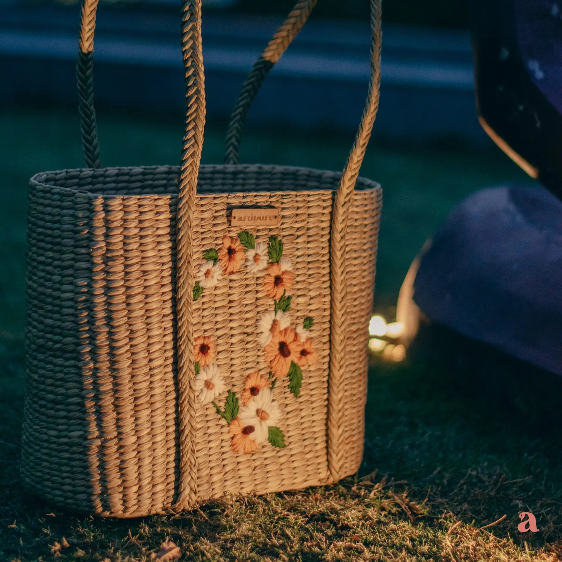 Coral Embroidered Kauna Beach Bag | Handwoven Summer Carry Bag – Handbags on Brown Living™. SKU: 450KD. Img 1.