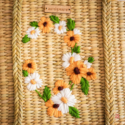 Coral Embroidered Kauna Beach Bag | Handwoven Summer Carry Bag – Handbags on Brown Living™. SKU: 450KD. Img 3.