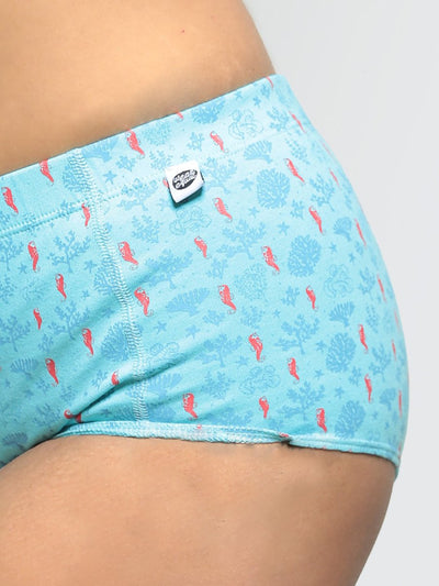 Coral Reef Biowashed Organic Cotton Boy - Shorts - Sea Blue – Womens Underwear on Brown Living™. SKU: 004/BA/BlueCoral/AOP - XS. Img 6.