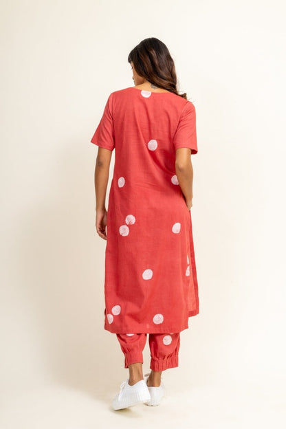 Coral Slit Upcycled Cotton Tunic | Verified Sustainable by Brown Living™