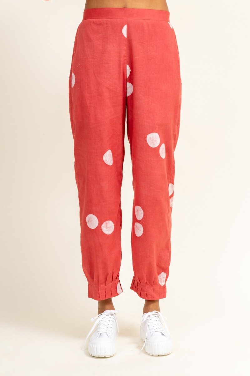 Coral Tucked Upcycled Cotton Pants | Verified Sustainable by Brown Living™