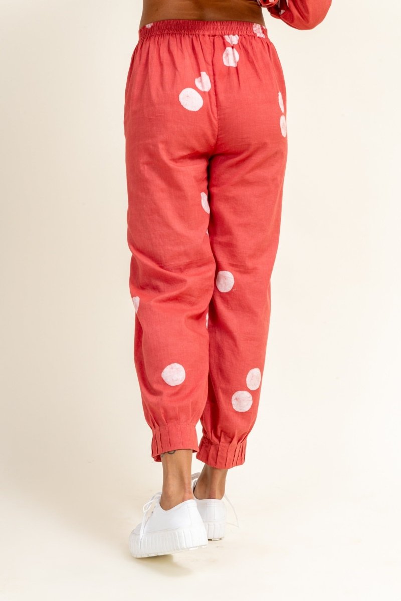 Coral Tucked Upcycled Cotton Pants | Verified Sustainable by Brown Living™