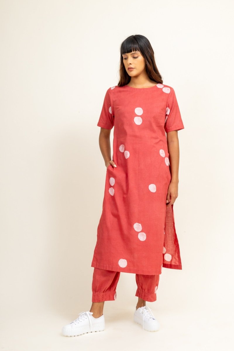 Coral Upcycled Cotton Tunic Set | Verified Sustainable by Brown Living™