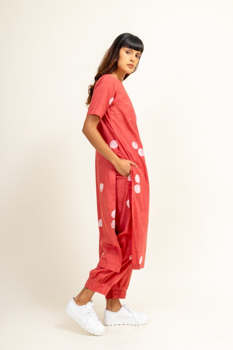 Coral Upcycled Cotton Tunic Set | Verified Sustainable by Brown Living™