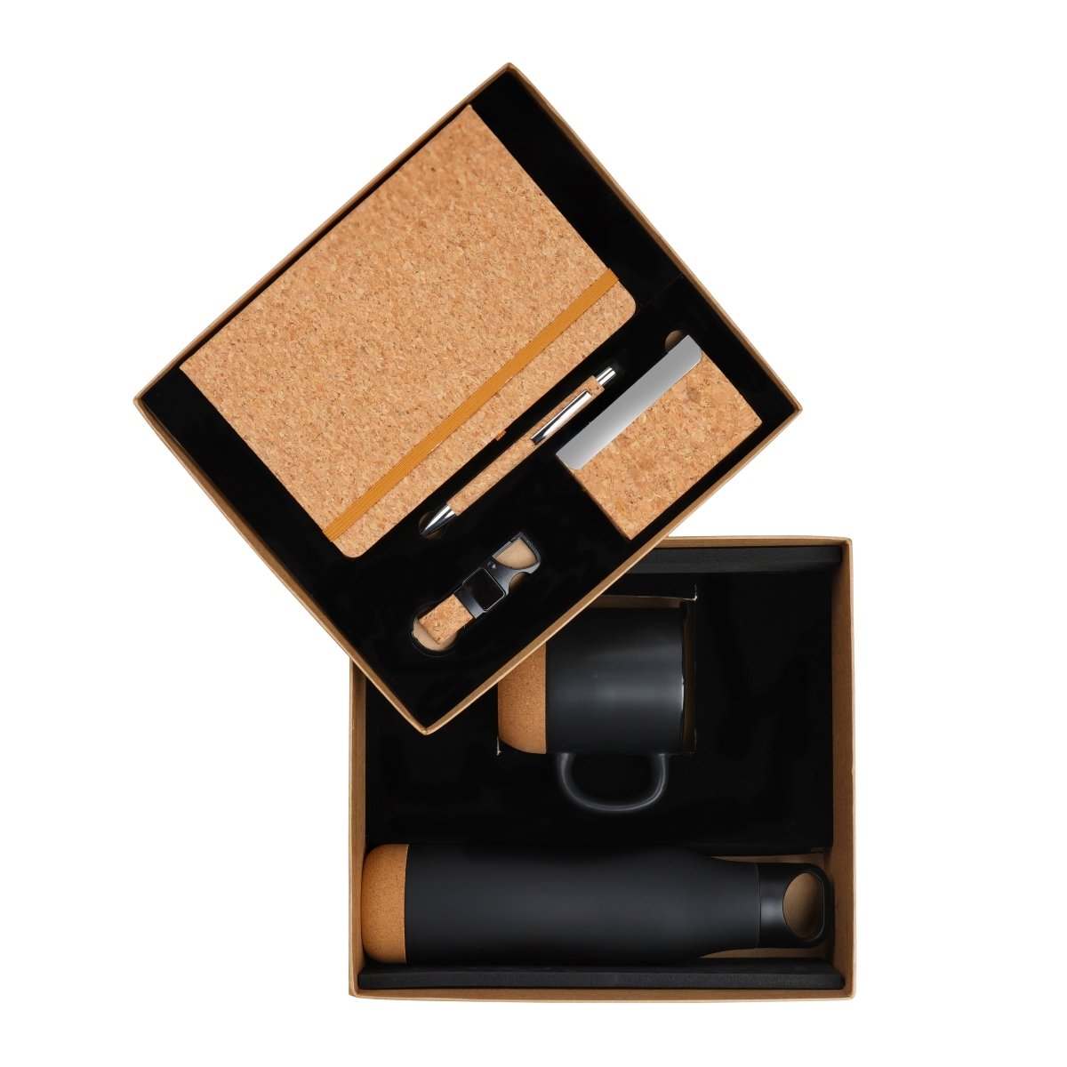 Cork 6pc Office Gift Set Diary Pen Visiting Card Holder Keychain Mug – Gift by The Cork Studio available on Brown Living™. . SKU: TCS - 07. Img 2.