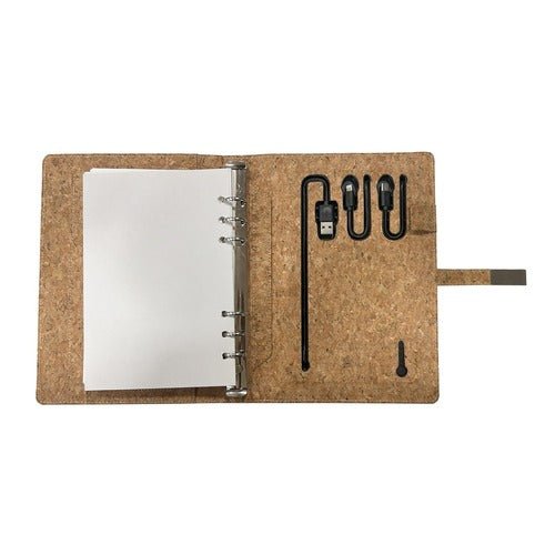 Cork Diary Power Bank 5000mAh | Eco Friendly Wireless Power Bank – Desk Accessories on Brown Living™. SKU: WDPB5000. Img 4.