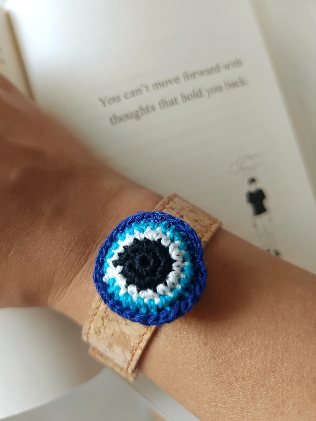 Cork Wristband With Crochet Embellishment – Womens Accessories on Brown Living™. SKU: CORKBAND_CROCHET9. Img 3.