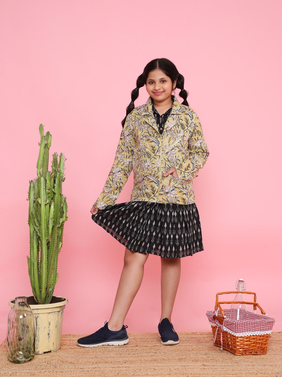 Cotton Biker’s Jacket for Girls | Lightweight Everyday Outerwear – Kids Jackets on Brown Living™. SKU: LB07-02-01. Img 2.