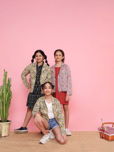 Cotton Biker’s Jacket for Girls | Lightweight Everyday Outerwear – Kids Jackets on Brown Living™. SKU: LB07-02-01. Img 3.