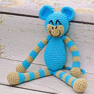 Cotton Blue Stripe Monkey | Verified Sustainable by Brown Living™