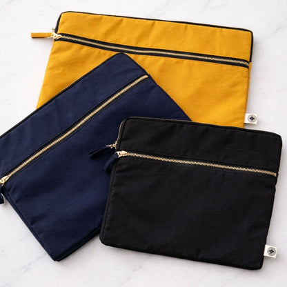 Cotton Canvas Laptop Sleeve – Lightweight Protective Sleeve for Laptop – Laptop Sleeve on Brown Living™. SKU: LAP007NB. Img 4.