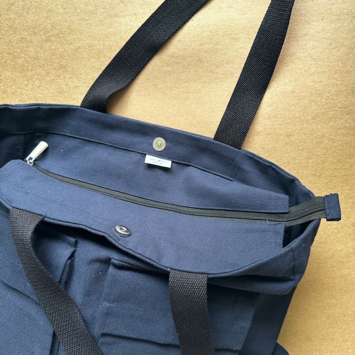 Cotton Canvas Tote for Short Trips & Staycations – Tote Bag on Brown Living™. SKU: WEEK004YL. Img 4.