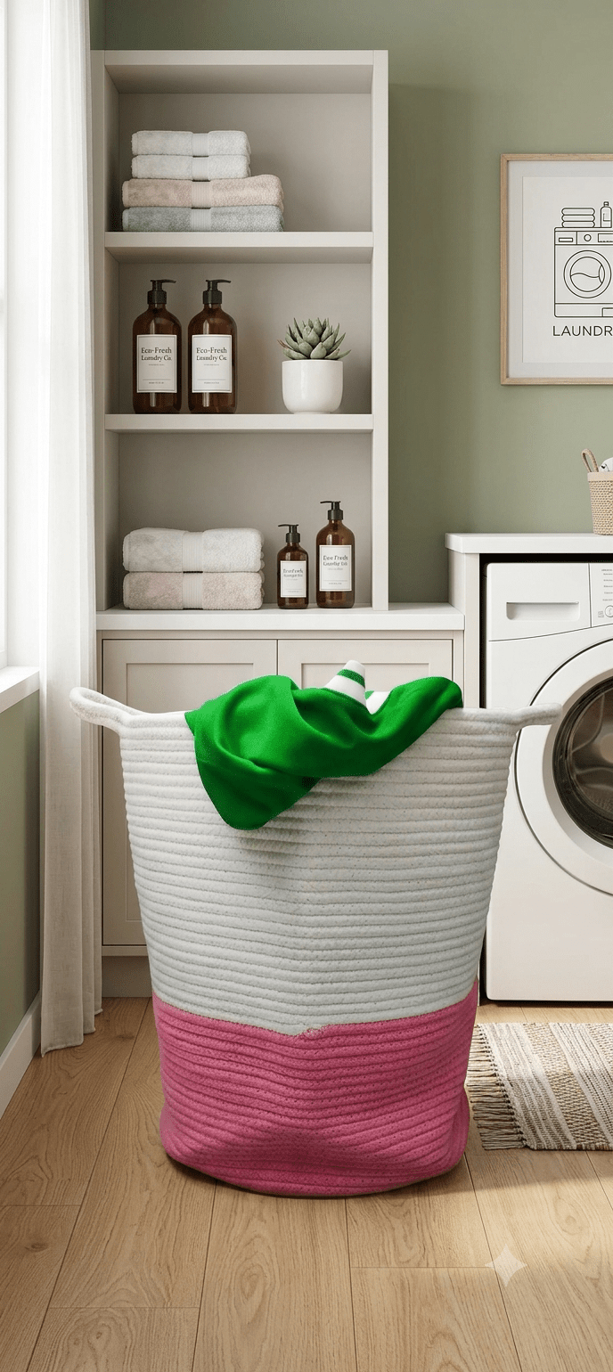 Cotton Cove Laundry Basket | Multipurpose Organizer – Laundry Baskets on Brown Living™. SKU: OEP949. Img 2.