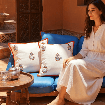 Cotton Cushion Covers Set of 4 – 16x16 inches – Covers & Inserts on Brown Living™. SKU: CUS5MOTIFF16164. Img 1.