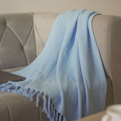 Cotton Diamond Throw Blanket | Soft Textured Home Blanket – Bedding on Brown Living™. SKU: ULTB002. Img 2.