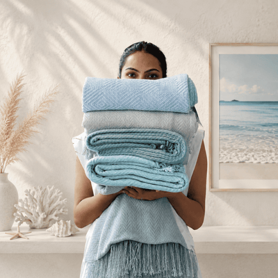 Cotton Diamond Throw Blanket | Soft Textured Home Blanket – Bedding on Brown Living™. SKU: ULTB002. Img 3.