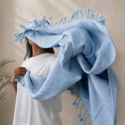 Cotton Diamond Throw Blanket | Soft Textured Home Blanket – Bedding on Brown Living™. SKU: ULTB002. Img 1.