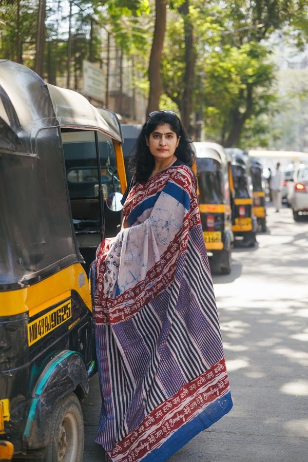 Cotton Indigo plain Bombay Meri Jaan – by Forsarees available on Brown Living™. . SKU: K - 939. Img 1.