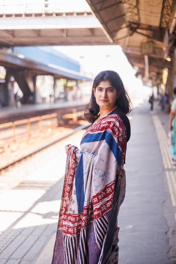Cotton Indigo plain Bombay Meri Jaan – by Forsarees available on Brown Living™. . SKU: K - 939. Img 3.
