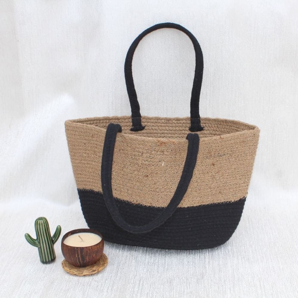 Cotton Jute Tote Bags – Womens Bag on Brown Living™. SKU: OEP276a. Img 18.