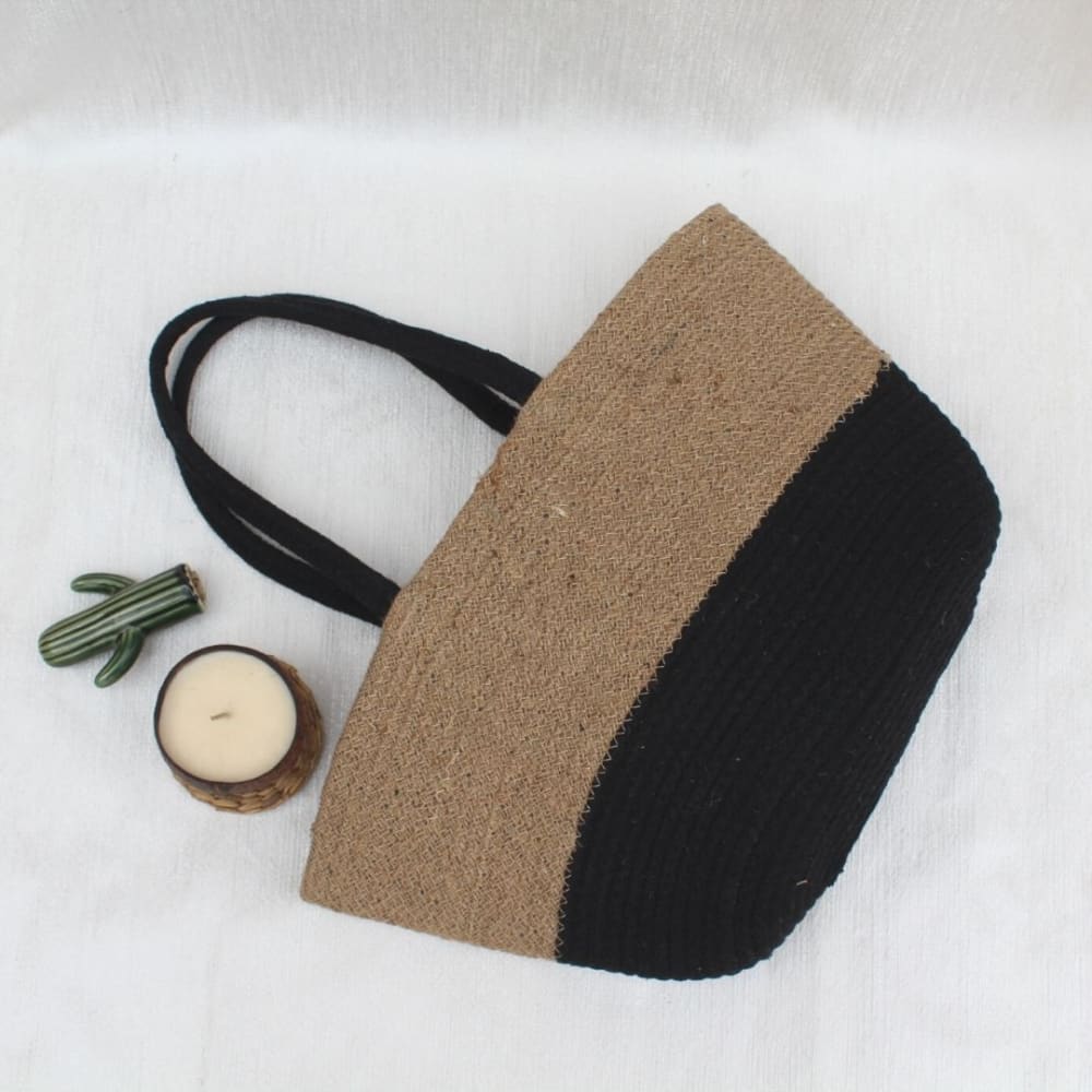 Cotton Jute Tote Bags – Womens Bag on Brown Living™. SKU: OEP405a. Img 19.