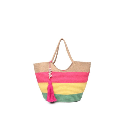 Cotton Jute Tote Bags – Womens Bag by ONEarth available on Brown Living™. Colorful Tote . SKU: OEP419a. Img 7.