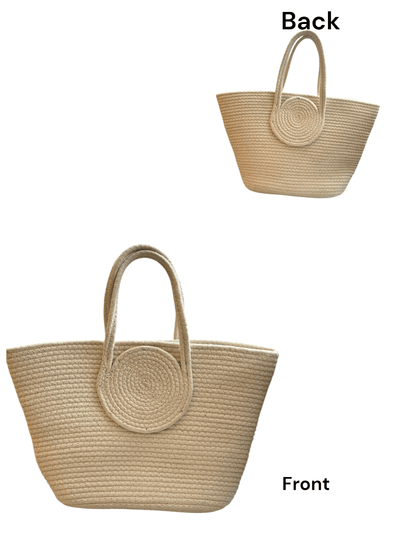 Cotton Jute Tote Bags – Womens Bag by ONEarth available on Brown Living™. White Boat Shape . SKU: OEPWB1a. Img 17.