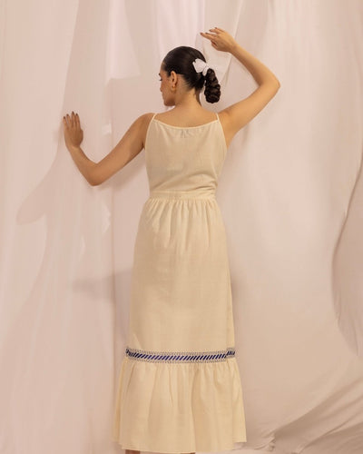Cotton Long Tiered Dress – Breezy Summer Outfit for Women – Womens Dress on Brown Living™. SKU: HOA - KAN - 106. Img 1.