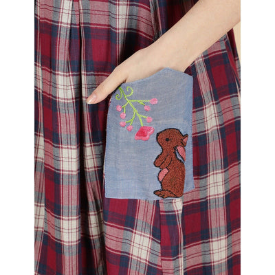 Cotton Maternity Dress for Women | Dusky Pink & Blue – Womens Maternity Wear on Brown Living™. SKU: MCBL162. Img 3.