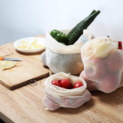 Cotton Refrigerator Mesh Bags - Set of 3 – Fridge Vegetable Bags by ONEarth available on Brown Living™. 2 shoulder bag orange. SKU: OEP916. Img 19.