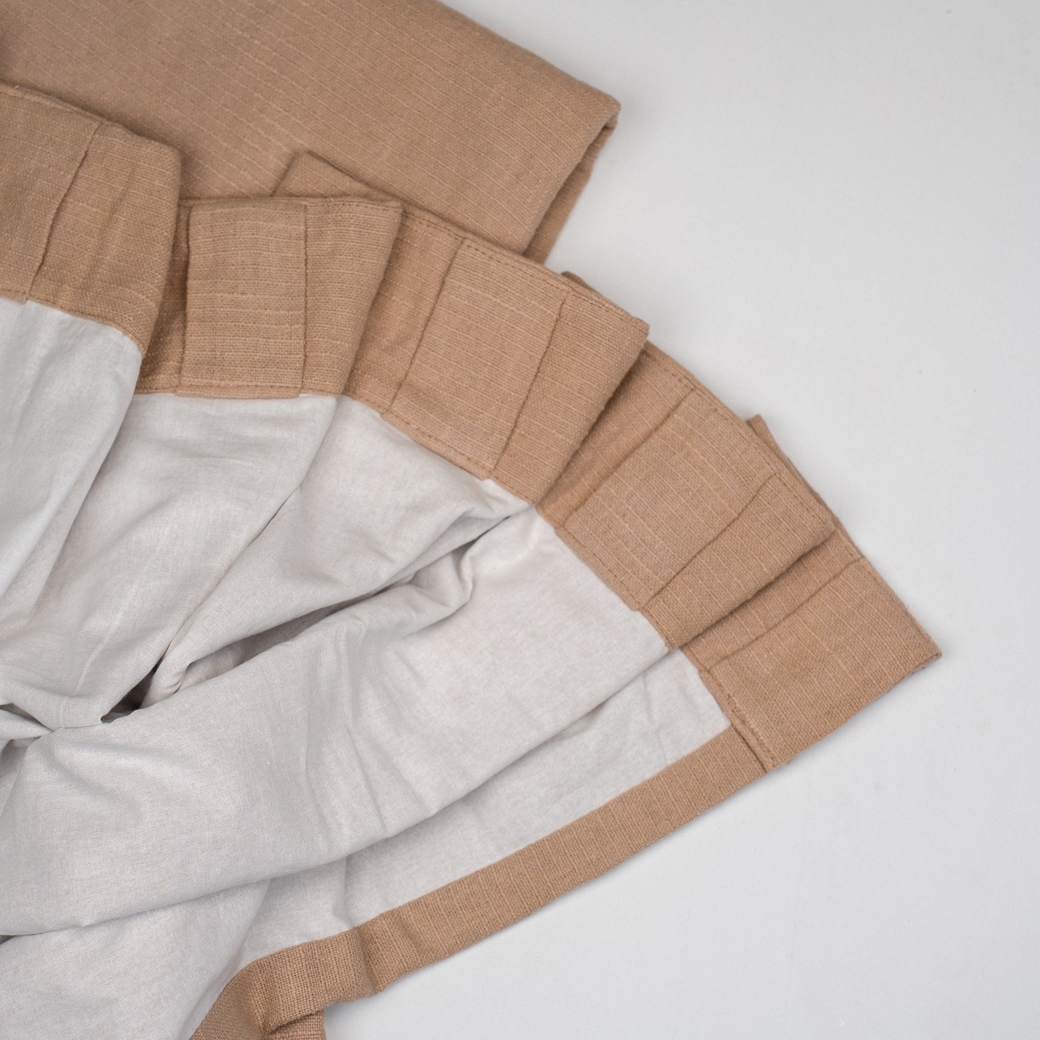 Cotton Slub Curtains | Textured Minimal Drapes for Modern – Curtains & Drapes on Brown Living™. SKU: EE-CS-01. Img 3.