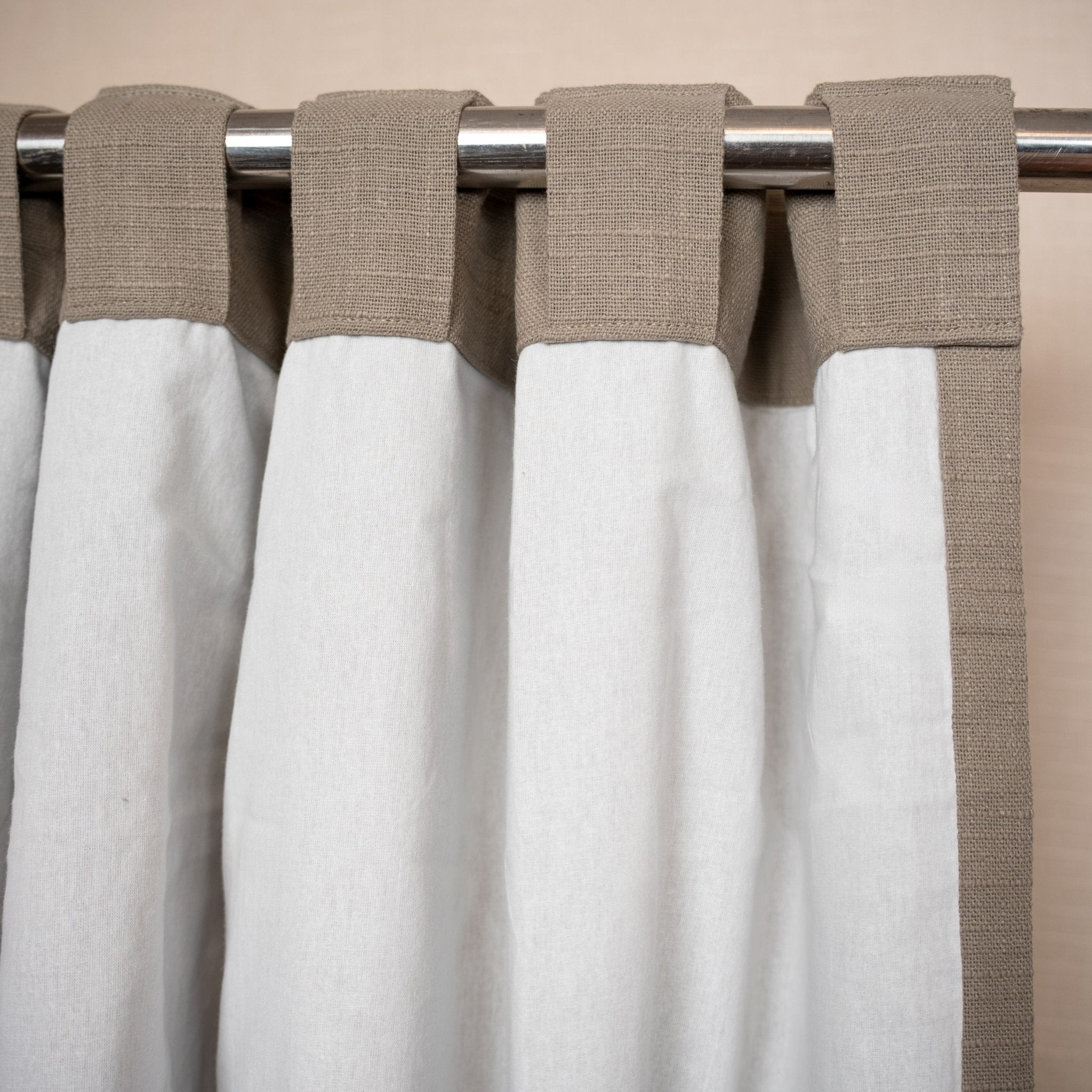 Cotton Slub Curtains | Textured Minimal Drapes for Modern – Curtains & Drapes on Brown Living™. SKU: EE-CS-05. Img 7.
