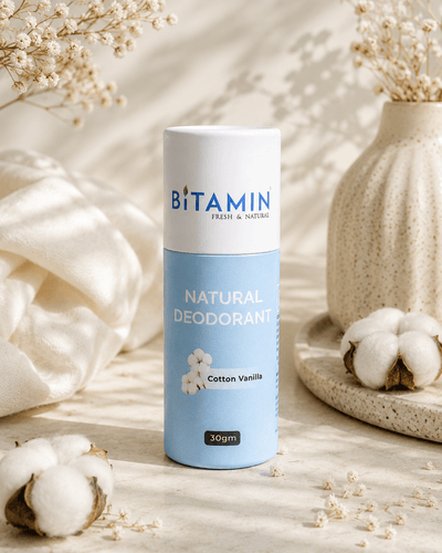Cotton Vanilla Natural Deodorant - 30g – Deodorant on Brown Living™. SKU: cottonvanillaeco. Img 1.