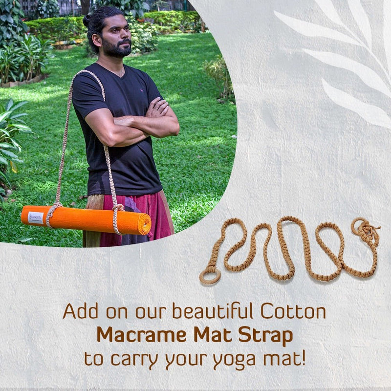 Cotton Yoga Mat - Chakras - Moderate Grip - Blue - 27 inches | Verified Sustainable by Brown Living™