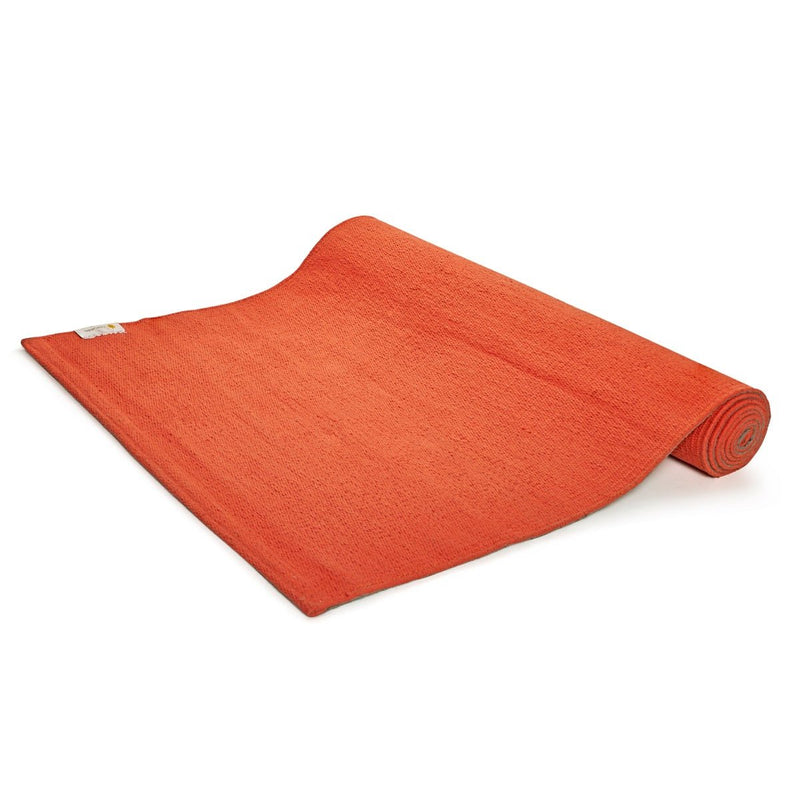 Cotton Yoga Mat - High Grip Orange - 24 inches | Verified Sustainable Yoga Mat on Brown Living™