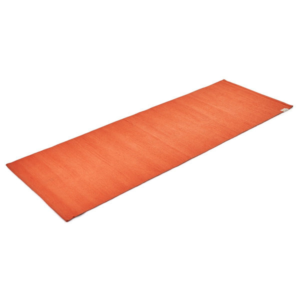 Cotton Yoga Mat - High Grip Orange - 24 inches | Verified Sustainable by Brown Living™