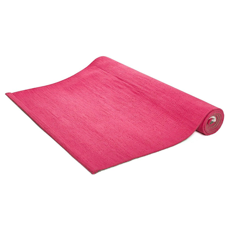 Cotton Yoga Mat - High Grip - Pink - 24 inches | Verified Sustainable by Brown Living™